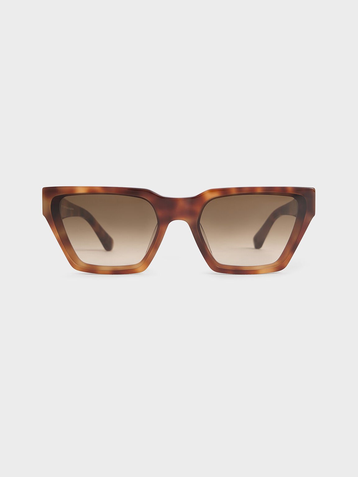 Recycled Acetate Tortoiseshell Angular Sunglasses, T. Shell, hi-res