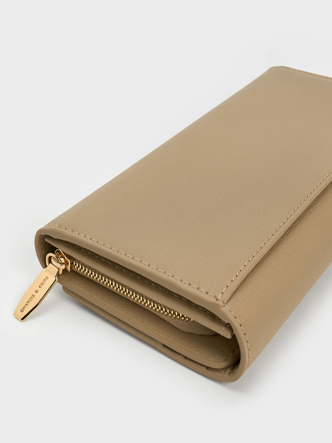 Sand Front Flap Long Wallet - CHARLES & KEITH TH