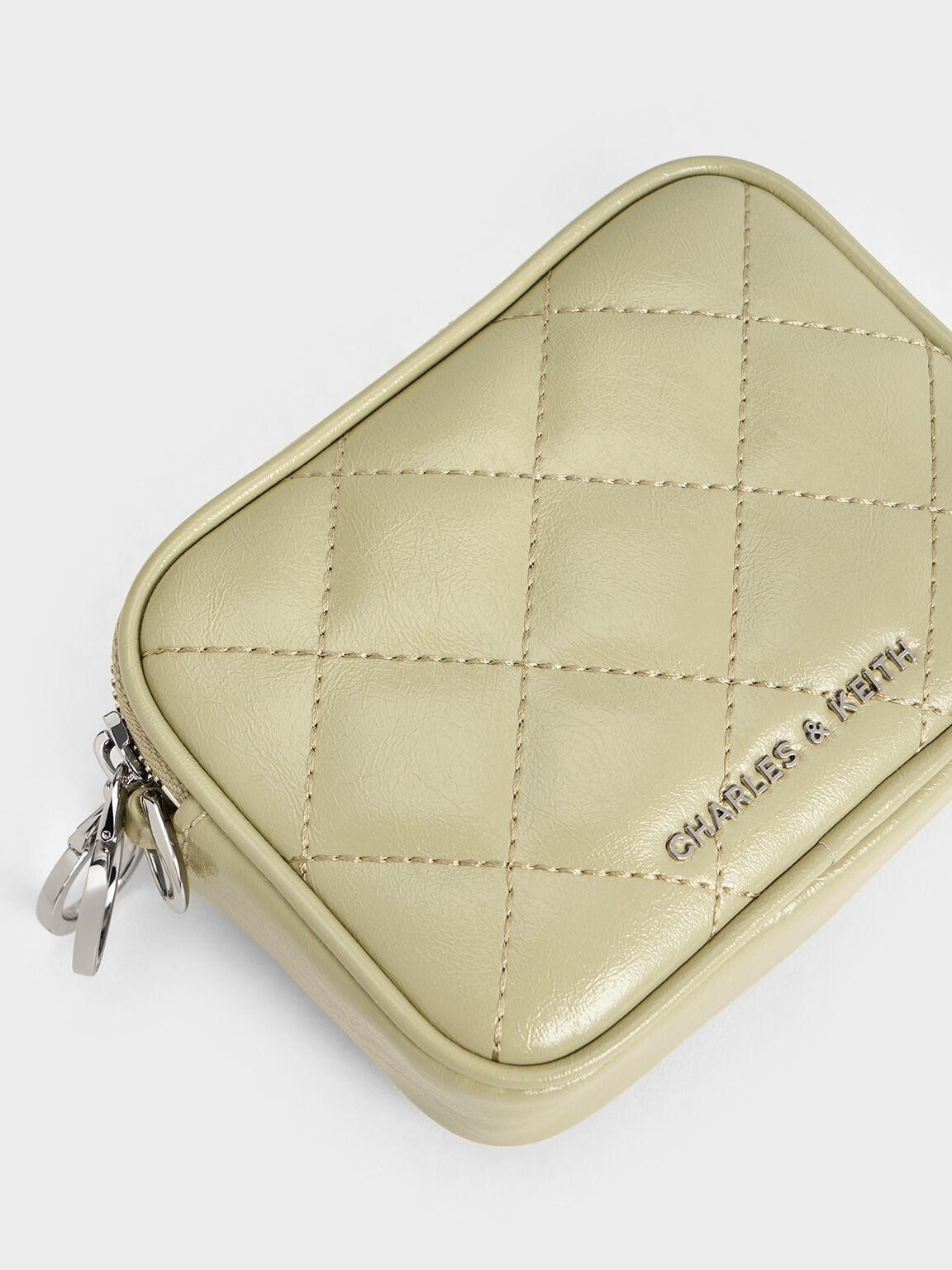 Apfra Quilted Wristlet Pouch, Sage Green, hi-res