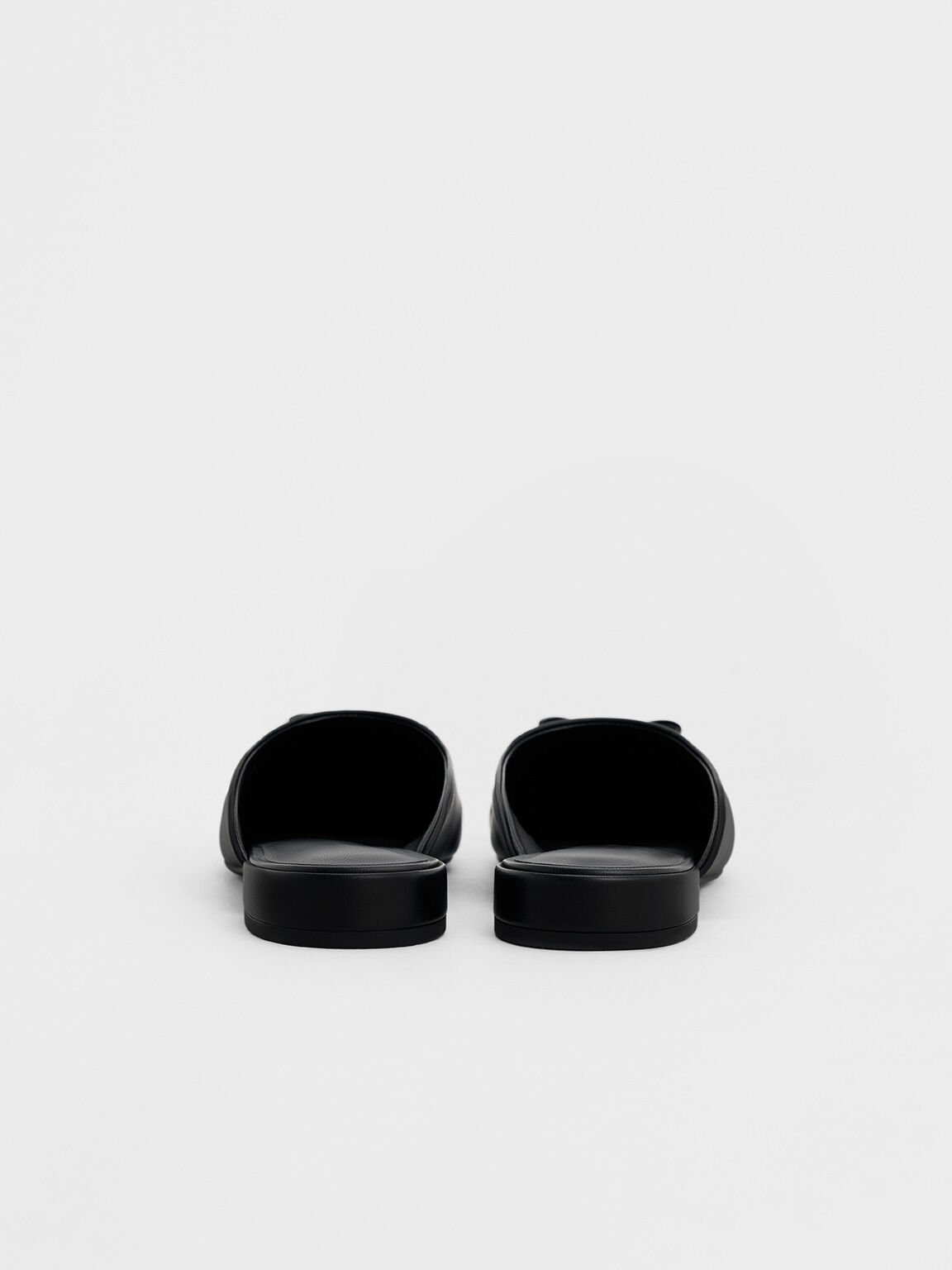 Bow Toe-Cap Mules, Black, hi-res