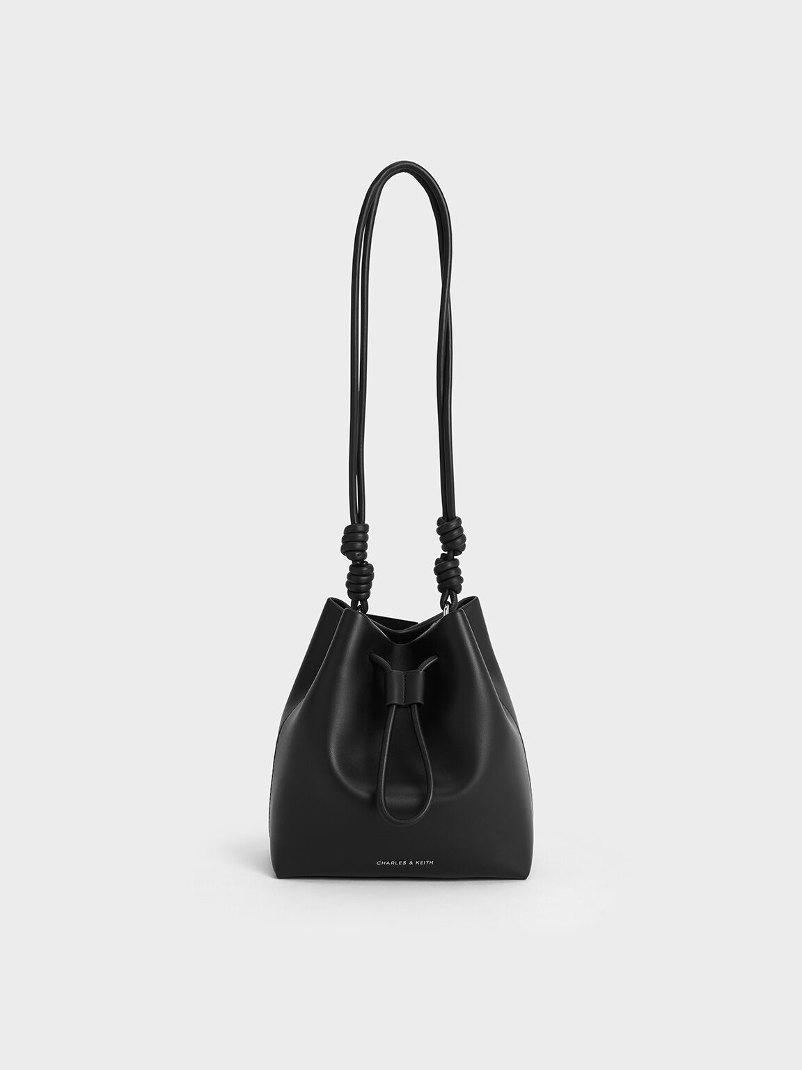 Leia Knotted Bucket Bag, Noir, hi-res