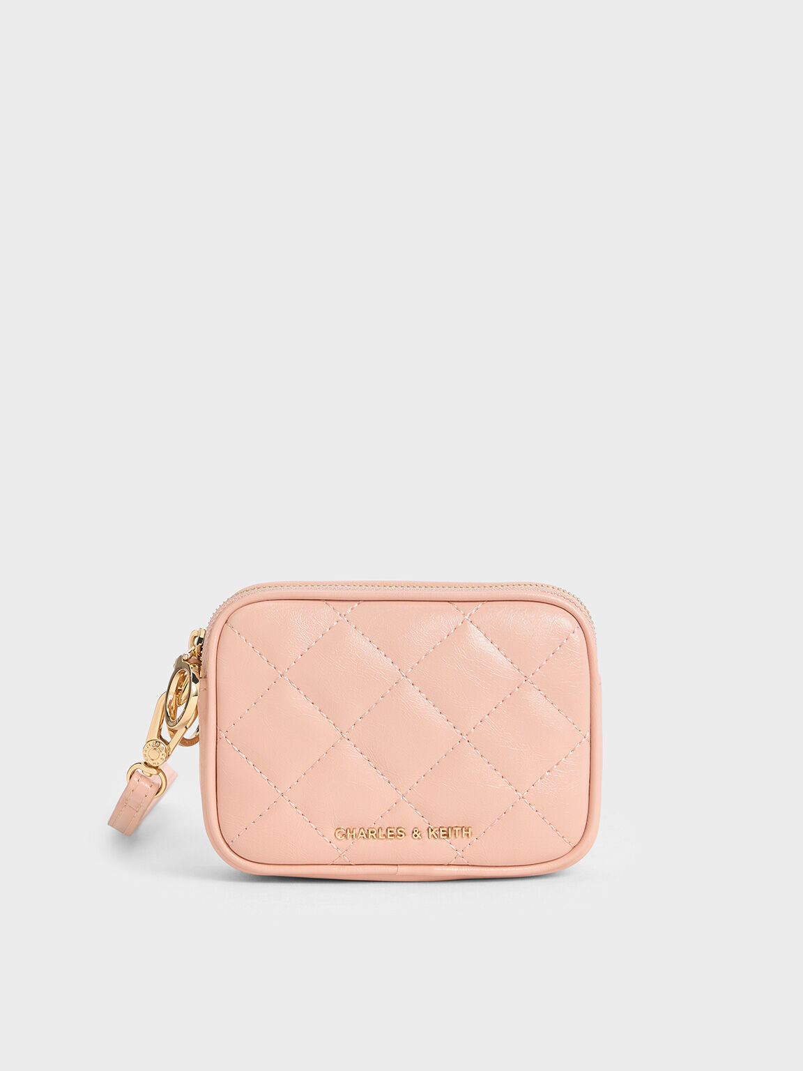 Apfra Quilted Wristlet Pouch, Pink, hi-res