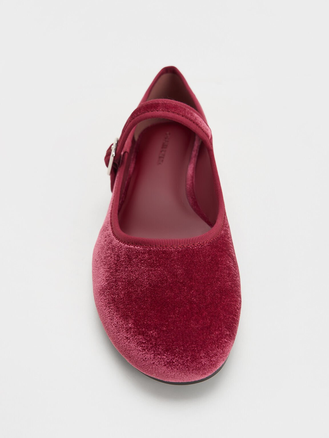 Velvet Buckled Mary Jane Flats, Pink, hi-res