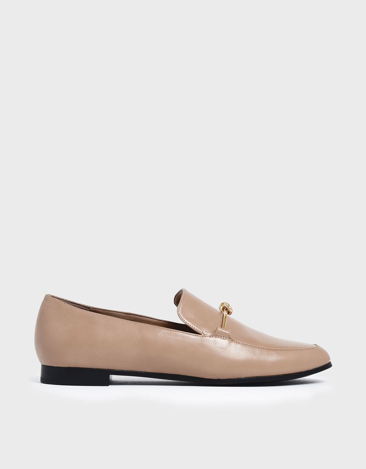 hulkende spiralformet eskalere Nude Metallic Knot Accent Loafers - CHARLES & KEITH TH