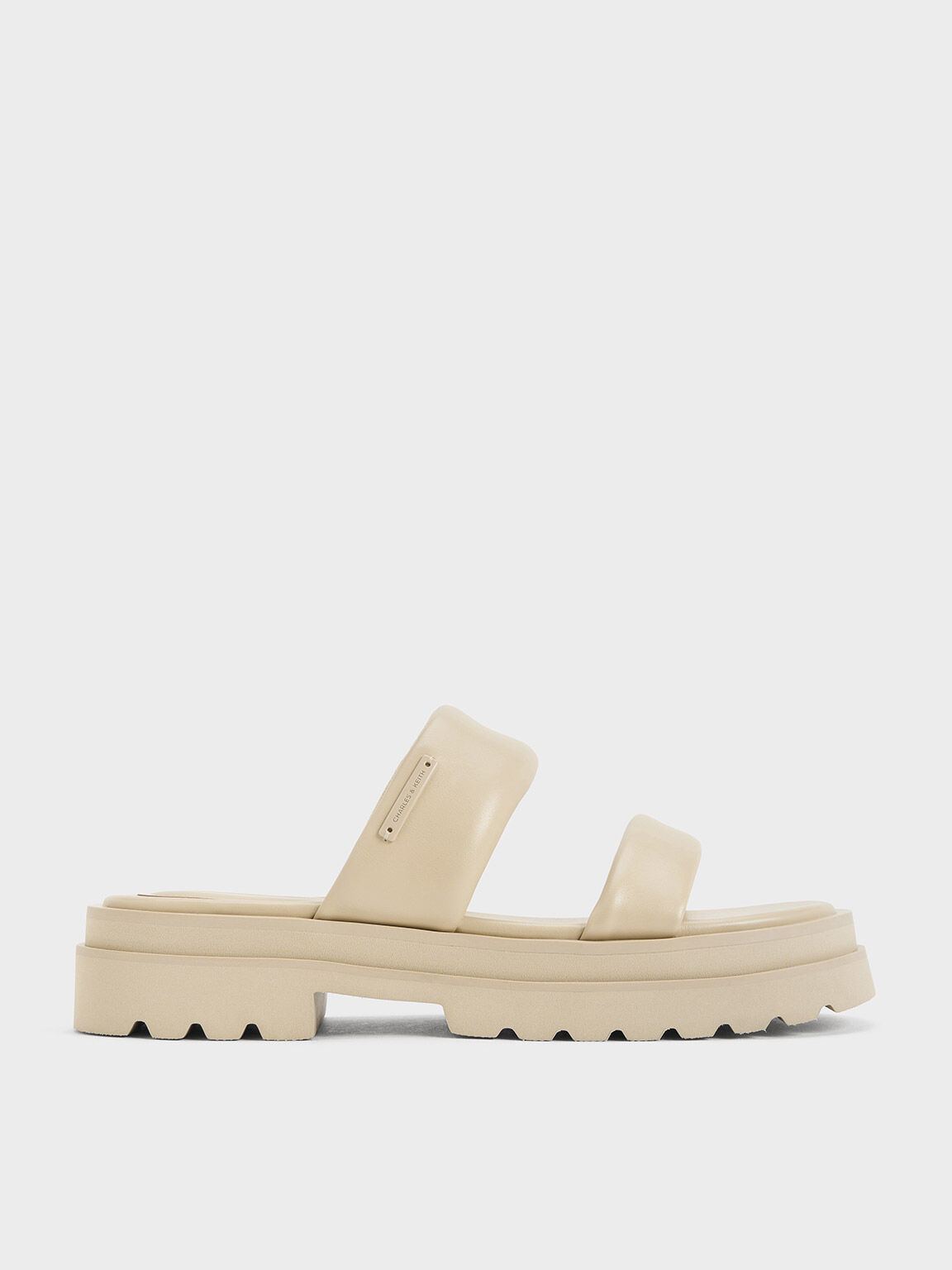 Tattie Puffy-Strap Sandals, Taupe, hi-res