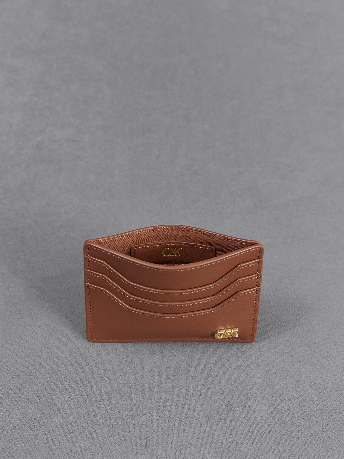 Leather Multi-Slot Card Holder, Cognac, hi-res