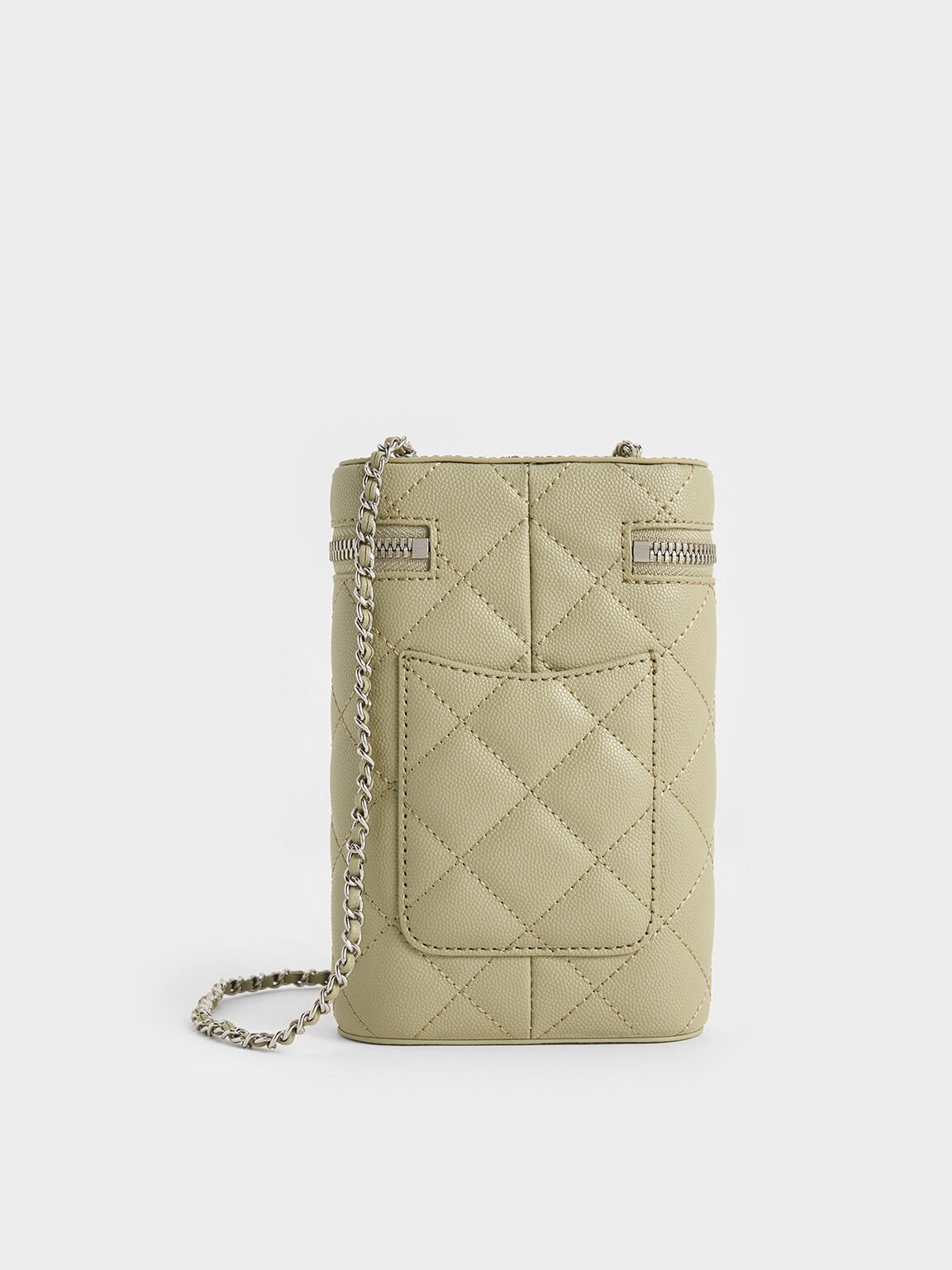 Mini Apfra Quilted Elongated Bag, Sage Green, hi-res