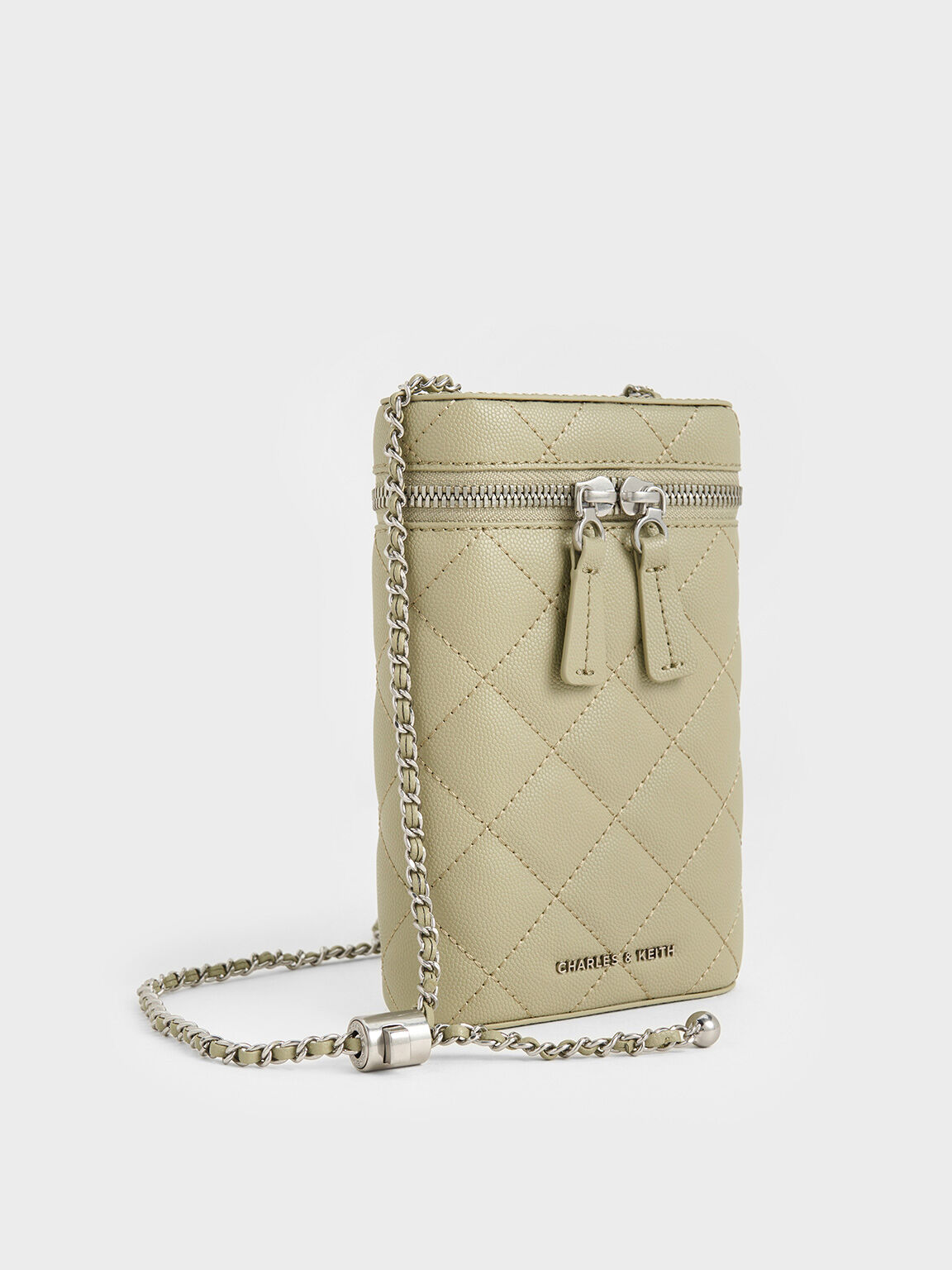 Mini Apfra Quilted Elongated Bag, Sage Green, hi-res