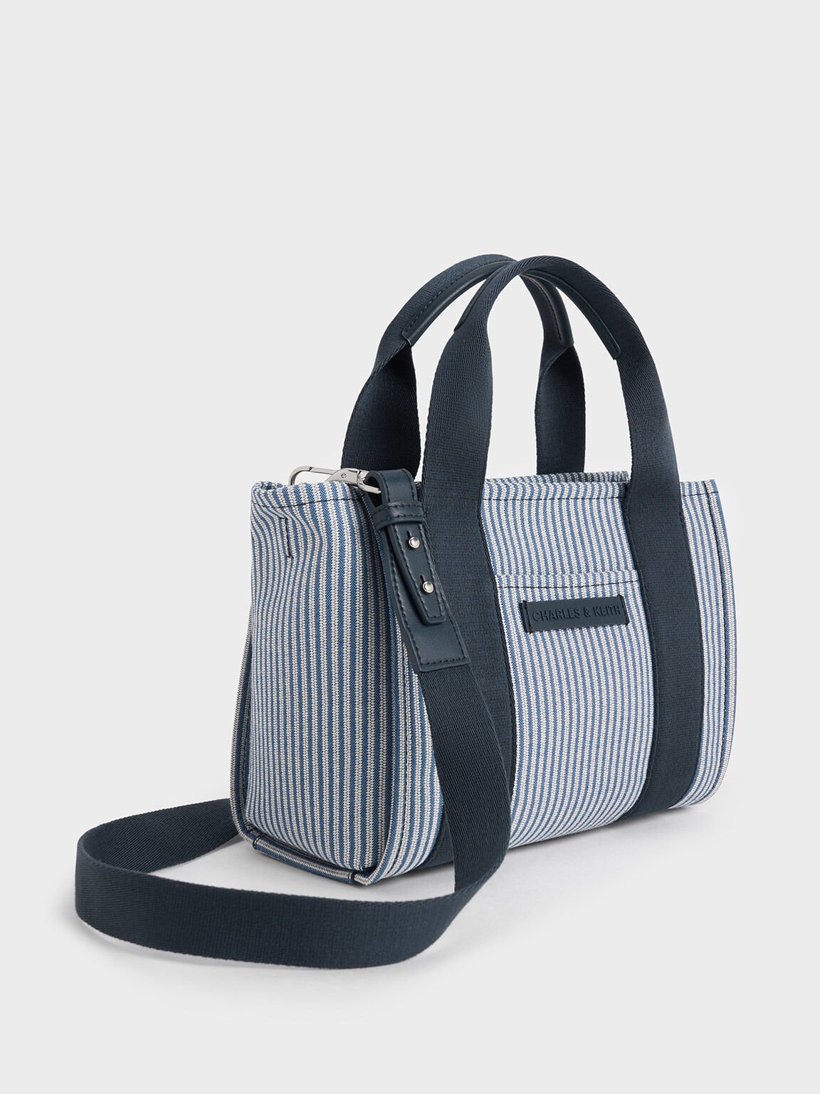 Kay Striped Tote Bag, Blue, hi-res