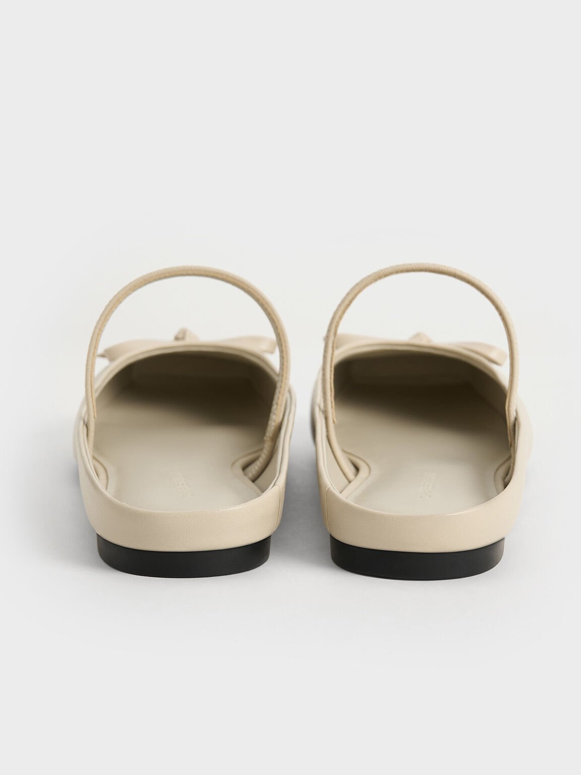 Bow Square-Toe Ballet Mules, Beige, hi-res