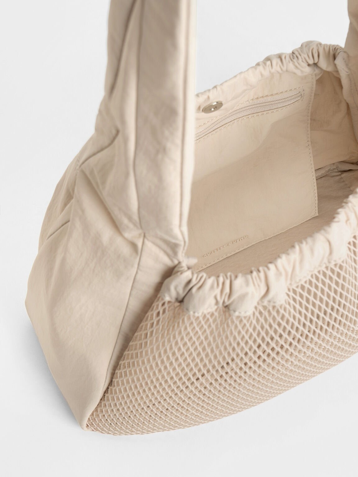 Terra Mesh & Nylon Shoulder Bag, Oat, hi-res