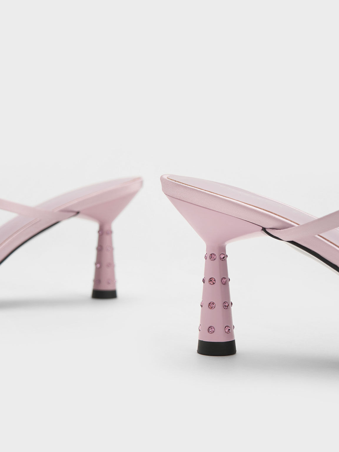 Embellished Cone Heel Sandals, Lilac, hi-res