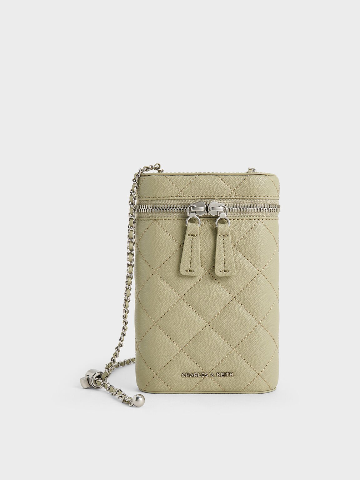 Mini Apfra Quilted Elongated Bag, Sage Green, hi-res