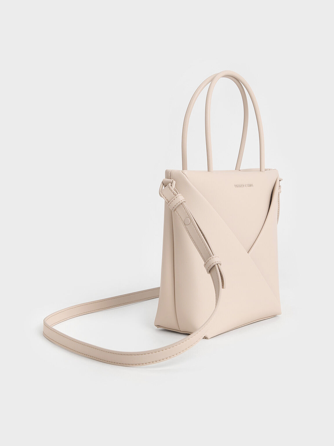 Midori Geometric Elongated Tote Bag, Oat, hi-res