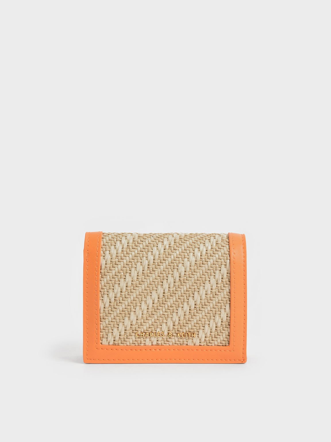 Snap Button Mini Short Wallet, Orange, hi-res