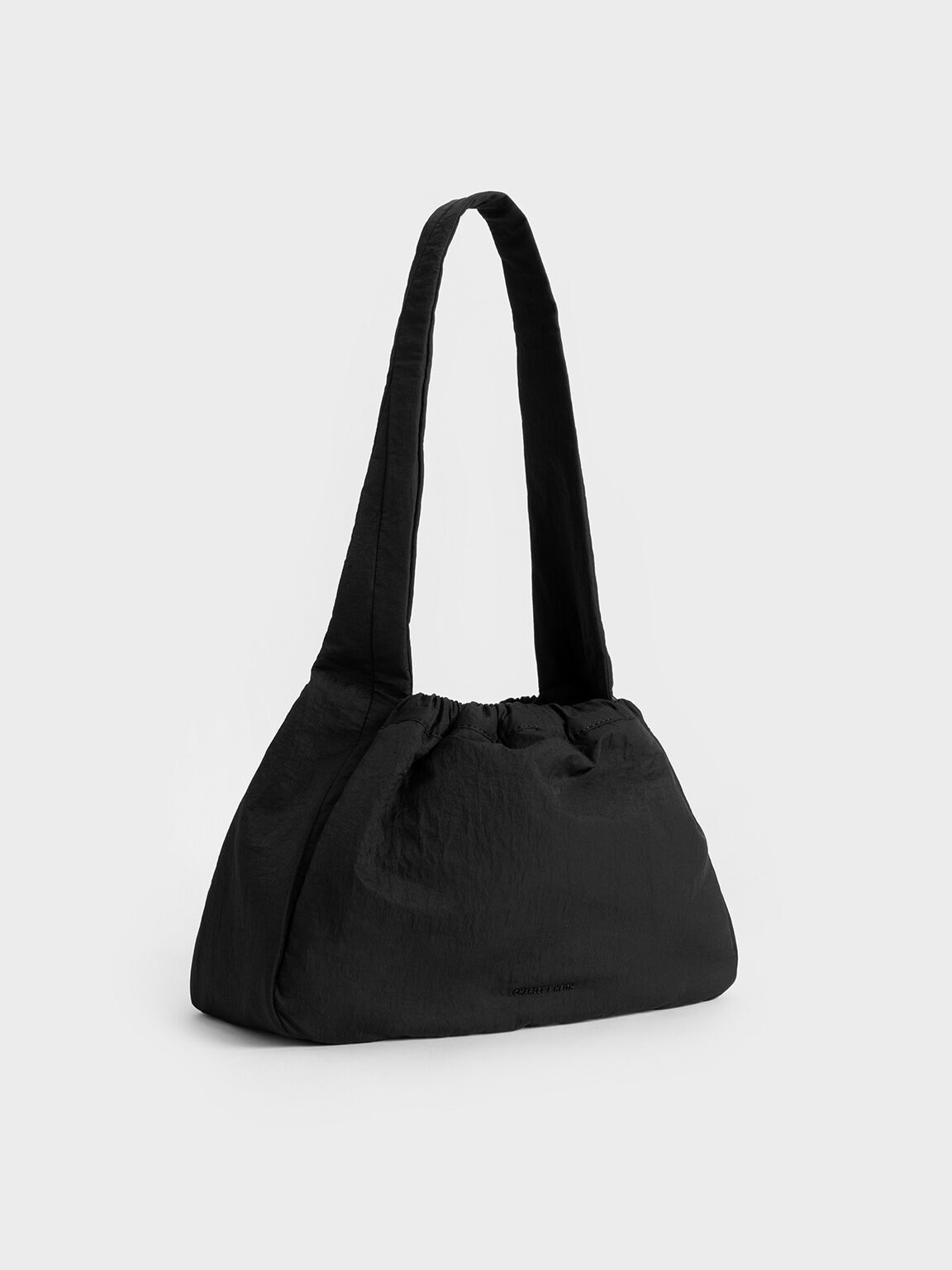 Terra Mesh & Nylon Shoulder Bag, Noir, hi-res