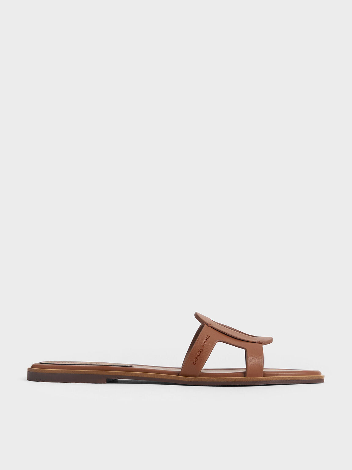 Easley Cut-Out Slide Sandals, Caramel, hi-res