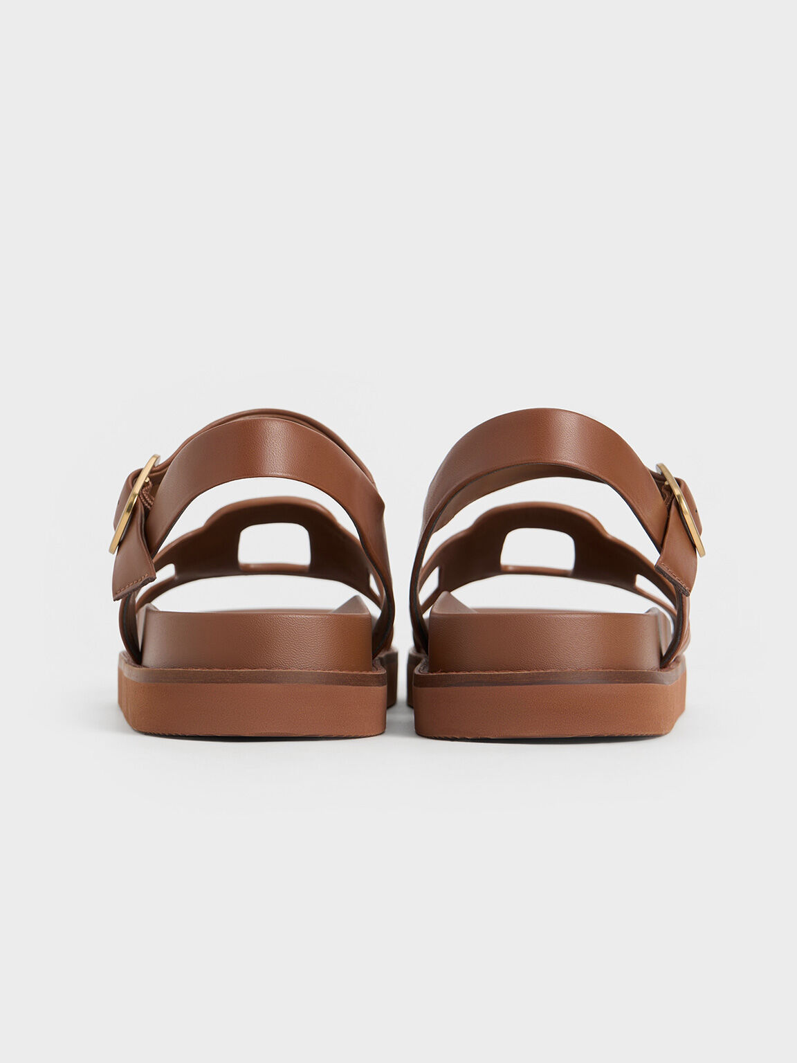 Easley Cut-Out Buckled Sandals, Caramel, hi-res