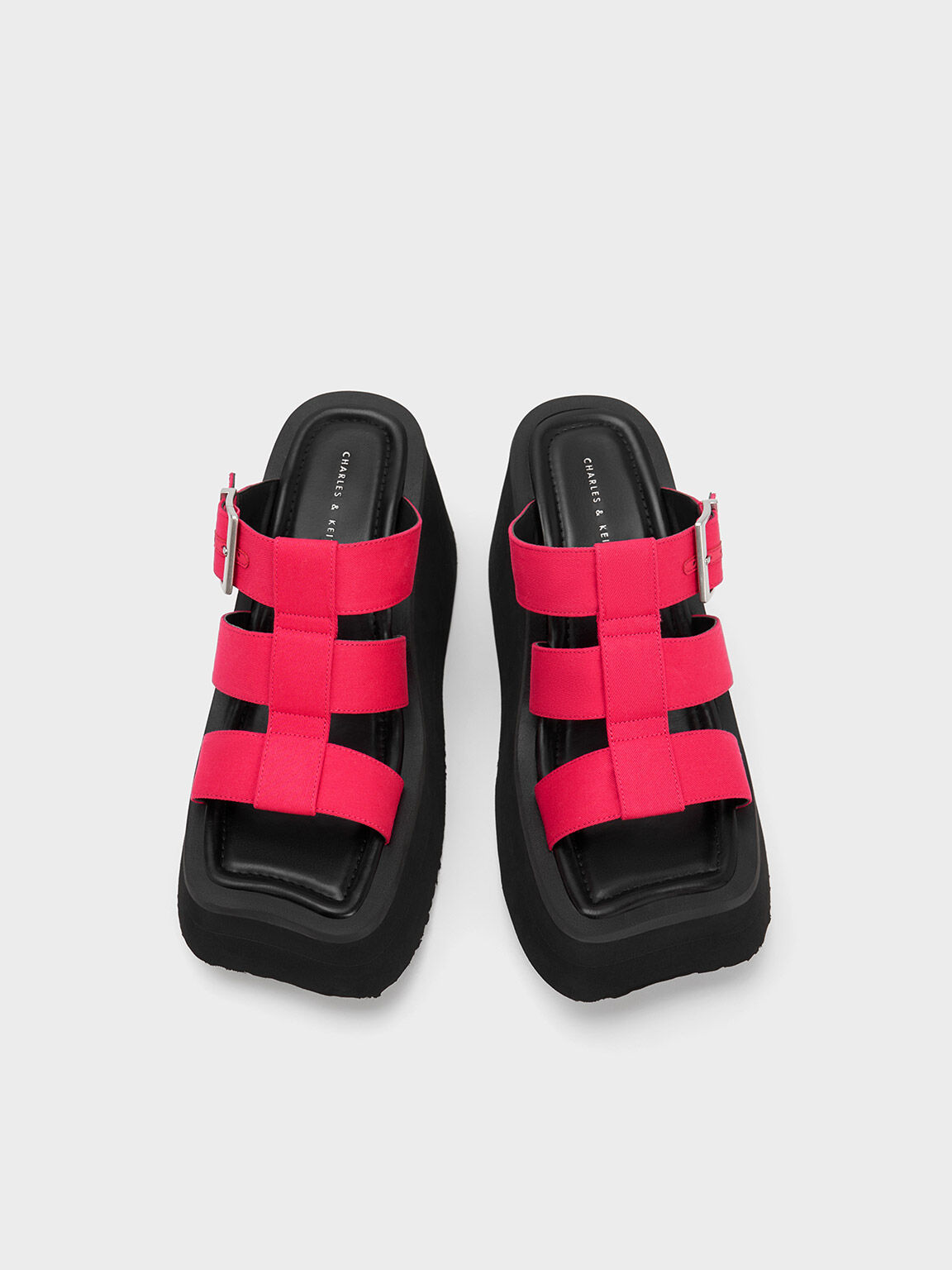 Fuchsia Iisa Flatform Gladiator Sandals - CHARLES & KEITH TH