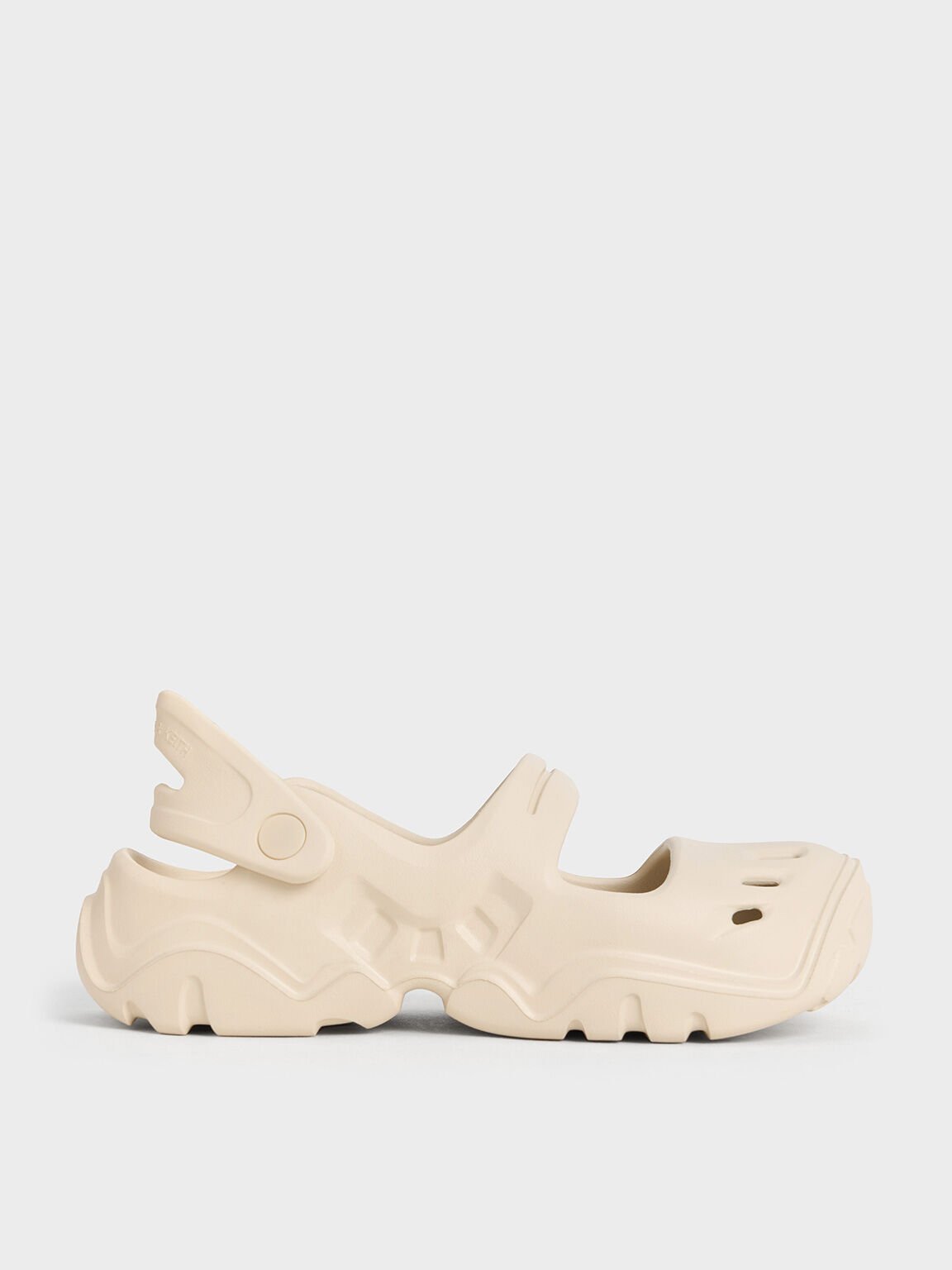 Cut-Out Sports Sandals, Beige, hi-res