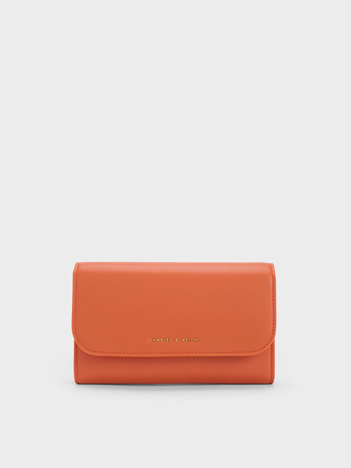 Front Flap Long Wallet, สีส้ม, hi-res