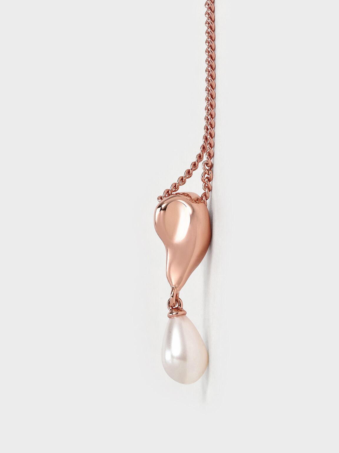 Corrine Teardrop Pearl Necklace, Rose Gold, hi-res