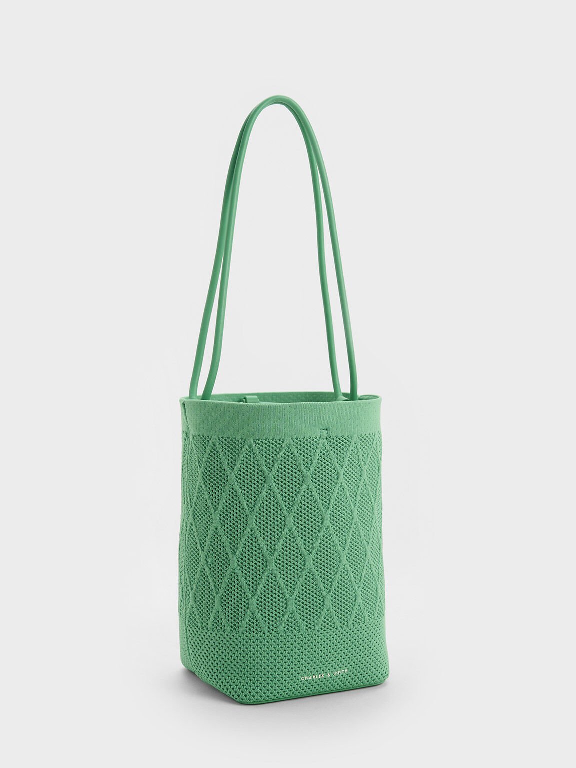 Genoa Knitted Drawstring Bag, สีเขียว, hi-res