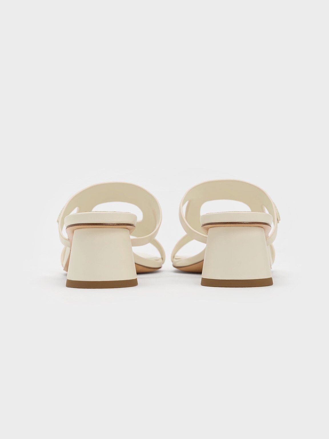 Easley Cut-Out Cylinder-Heel Mules, Chalk, hi-res