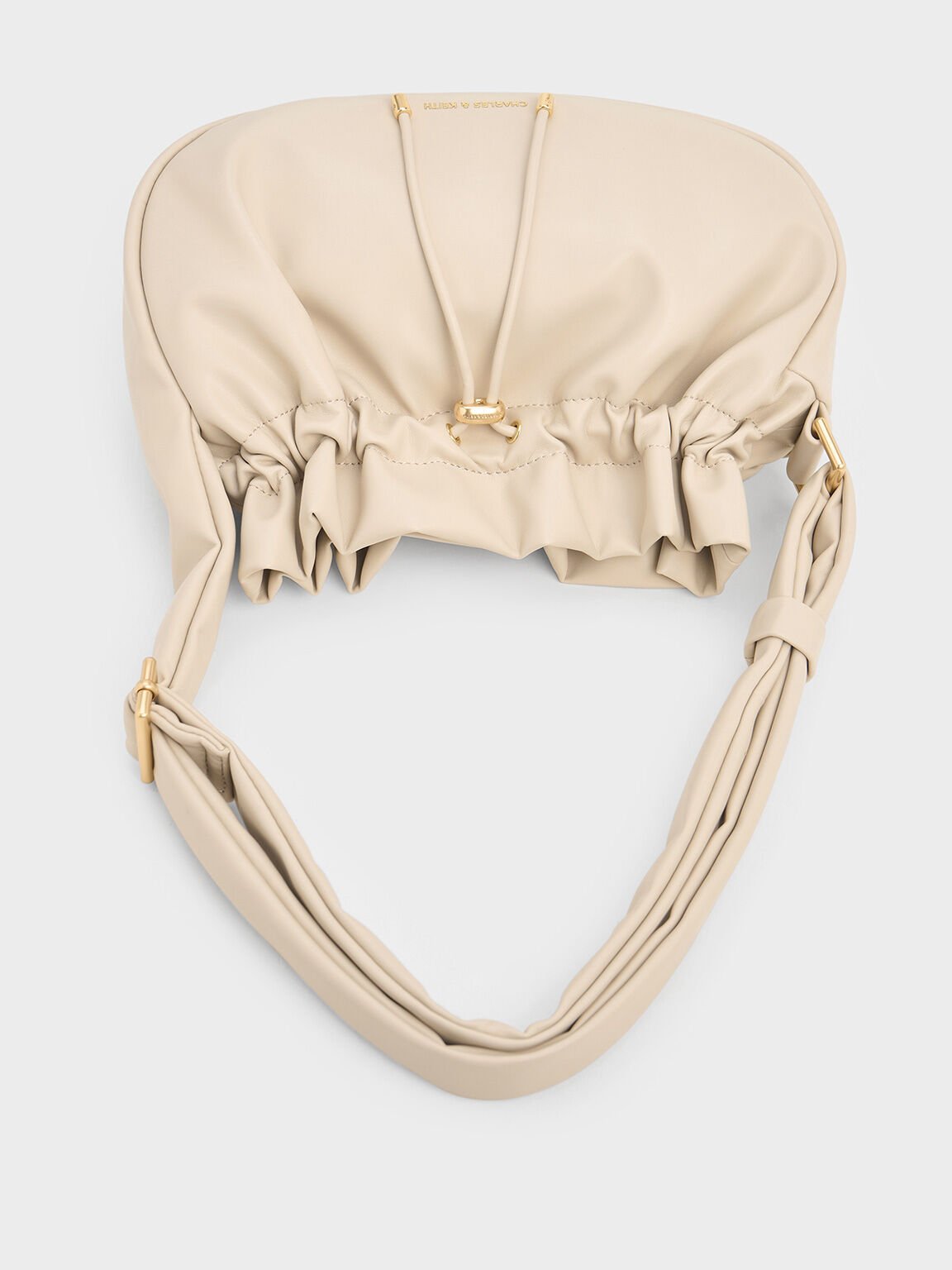 Mini Maisy Ruched Drawstring Hobo Bag, Oat, hi-res