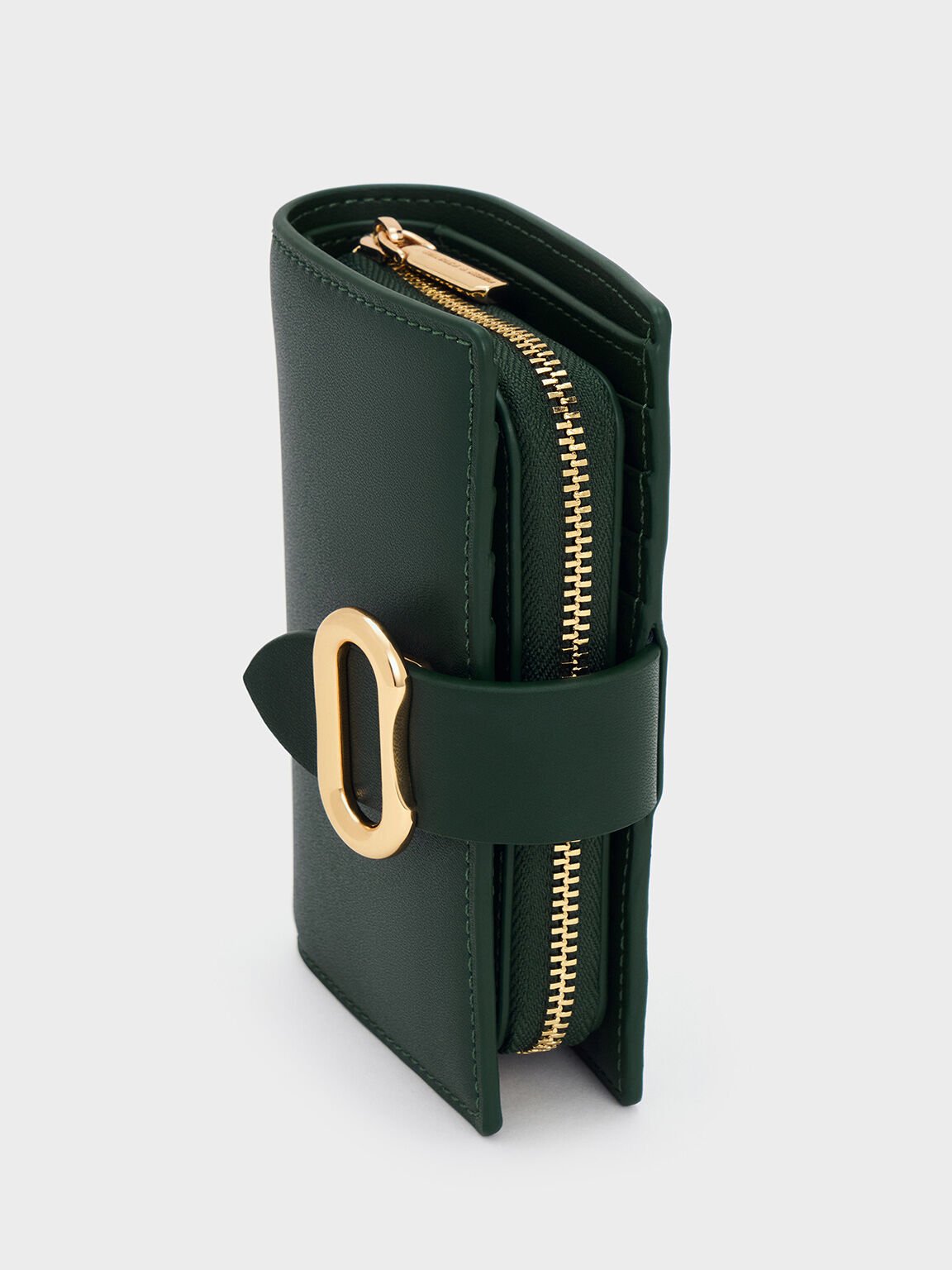 Daki Belted Wallet, Dark Green, hi-res