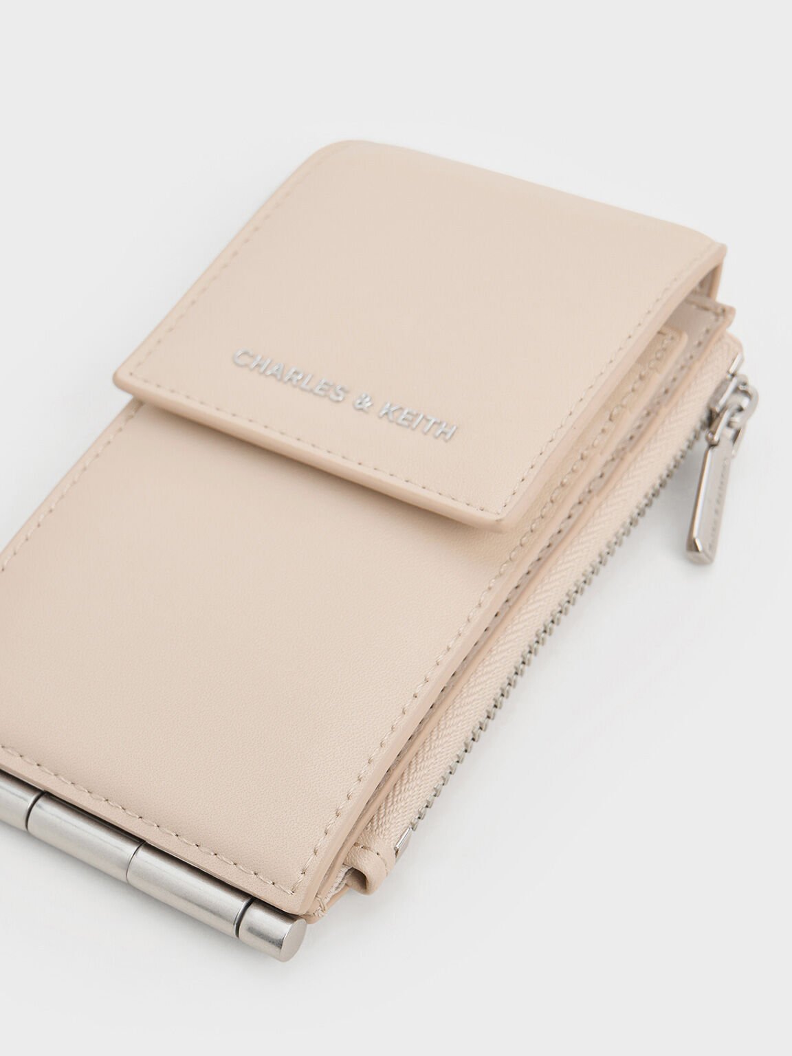 Calla Bi-Fold Side-Zip Card Holder, Oat, hi-res