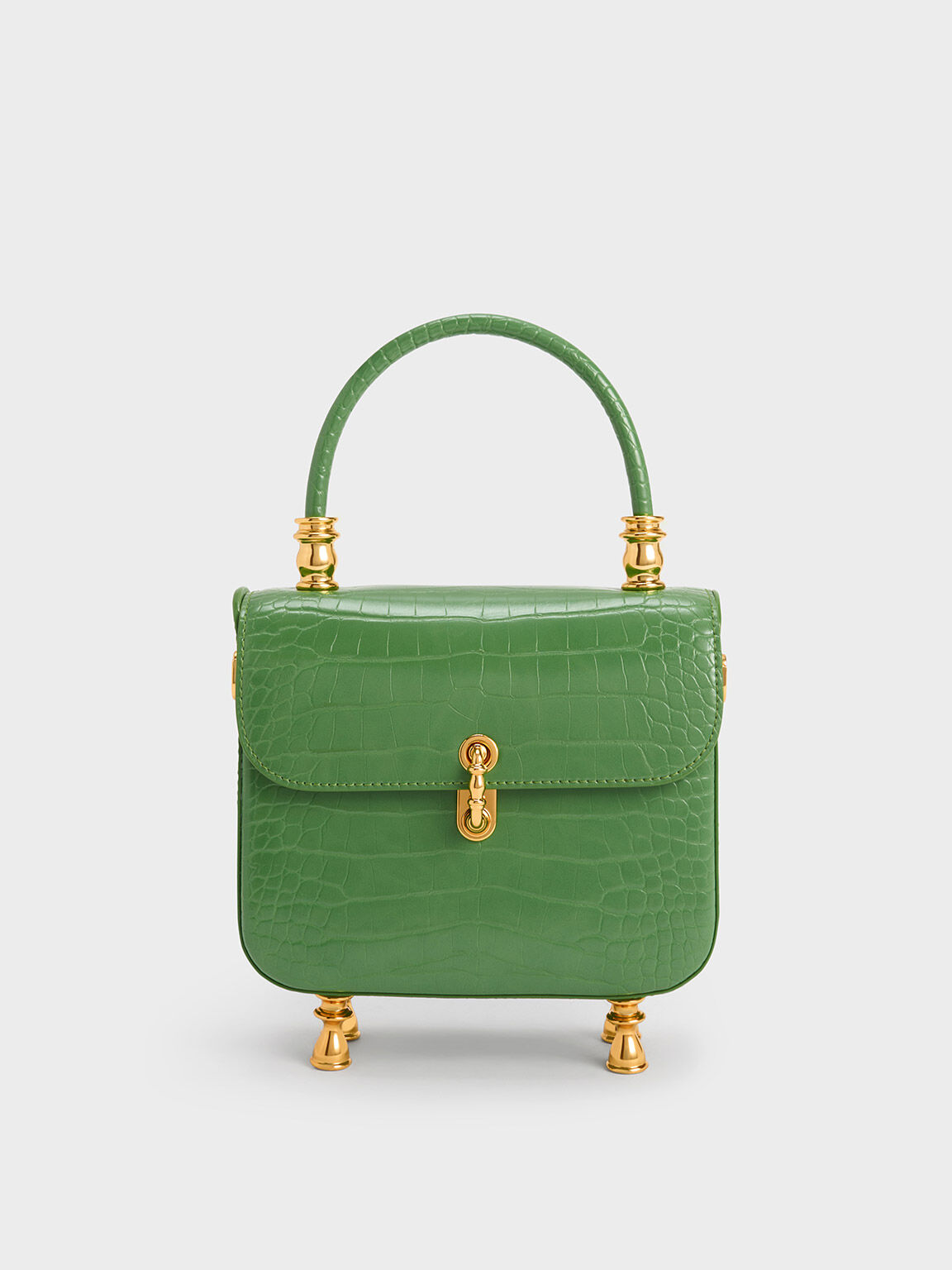1 Green Elegant Fashion Vintage Crocodile Half Round Handbag