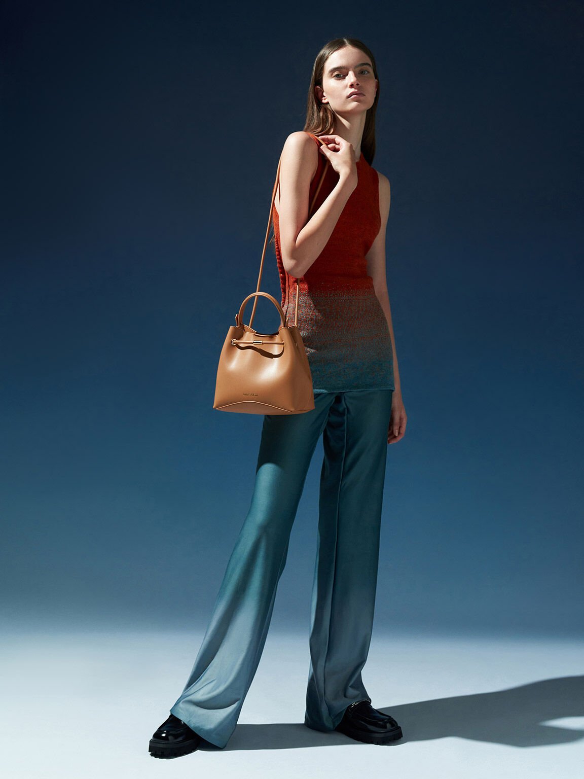 Sybill Geometric Bucket Bag, Toffee, hi-res