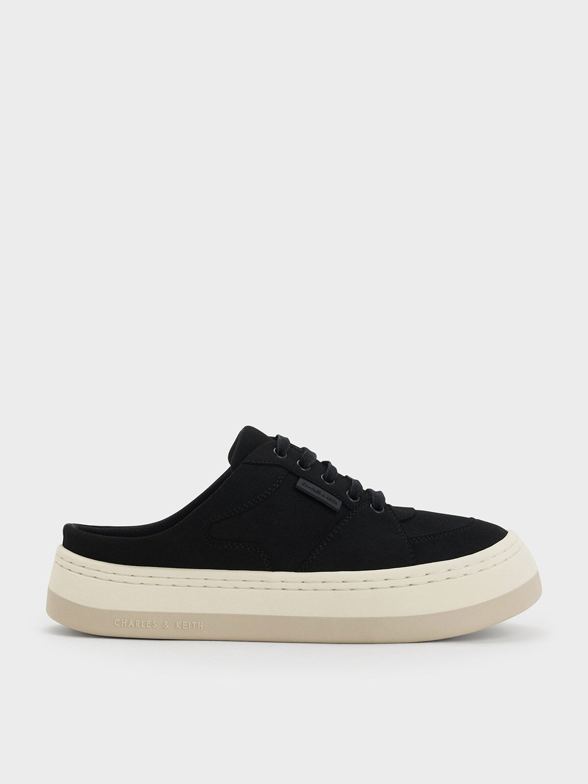 Black Textured Slip-On Sneakers - CHARLES & KEITH TH