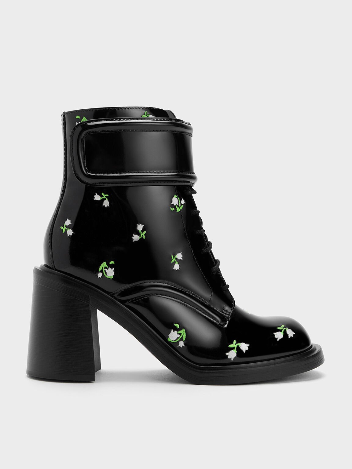 Rosalie Leather Floral Ankle Boots, สีมัลติ, hi-res