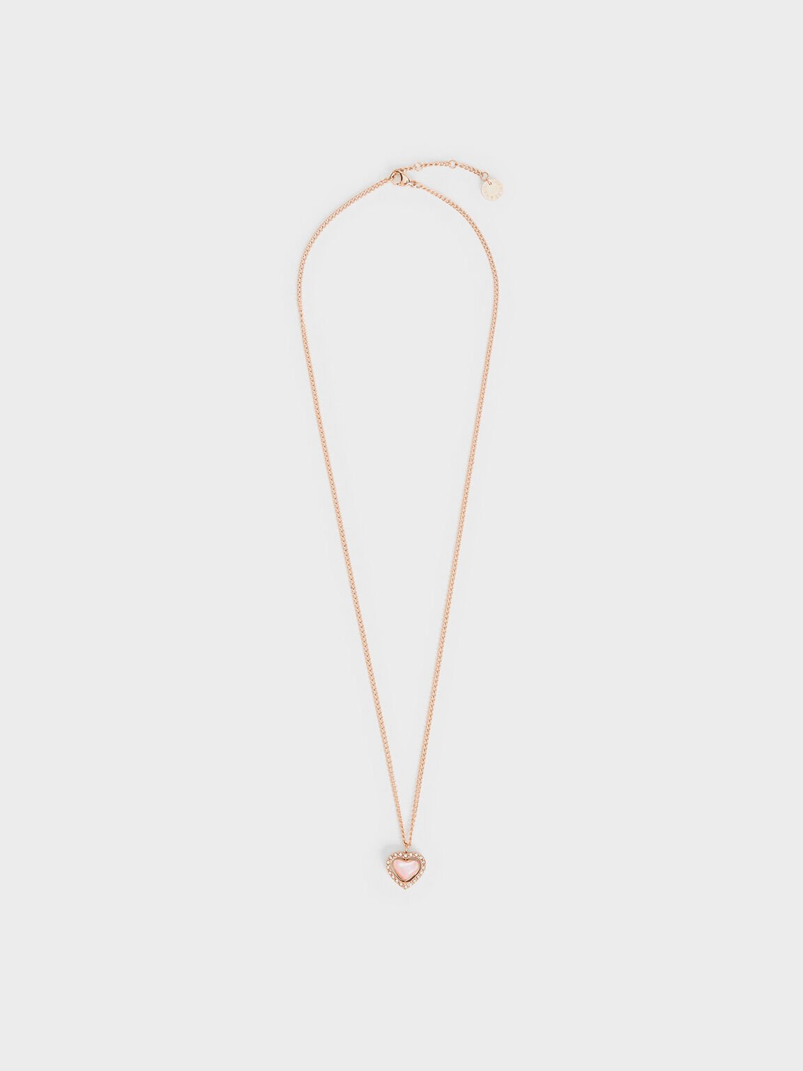 Annalise Crystal Heart-Stone Necklace, Rose Gold, hi-res