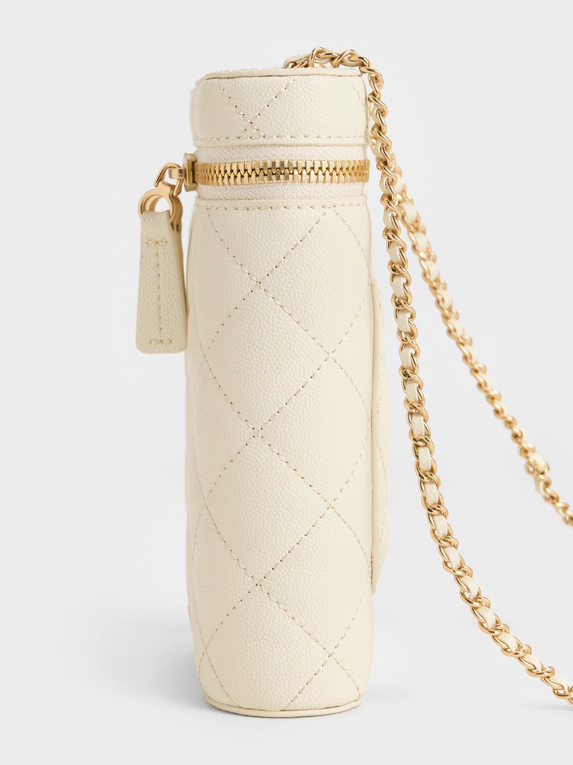 Mini Apfra Quilted Elongated Bag, Cream, hi-res