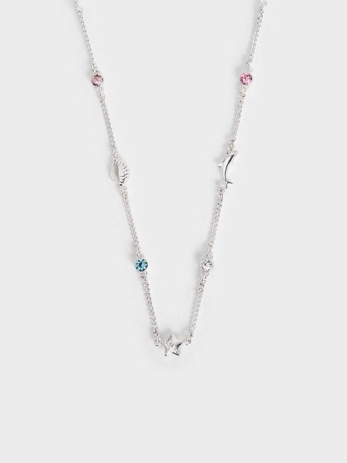 Oceana Crystal Necklace, Silver, hi-res