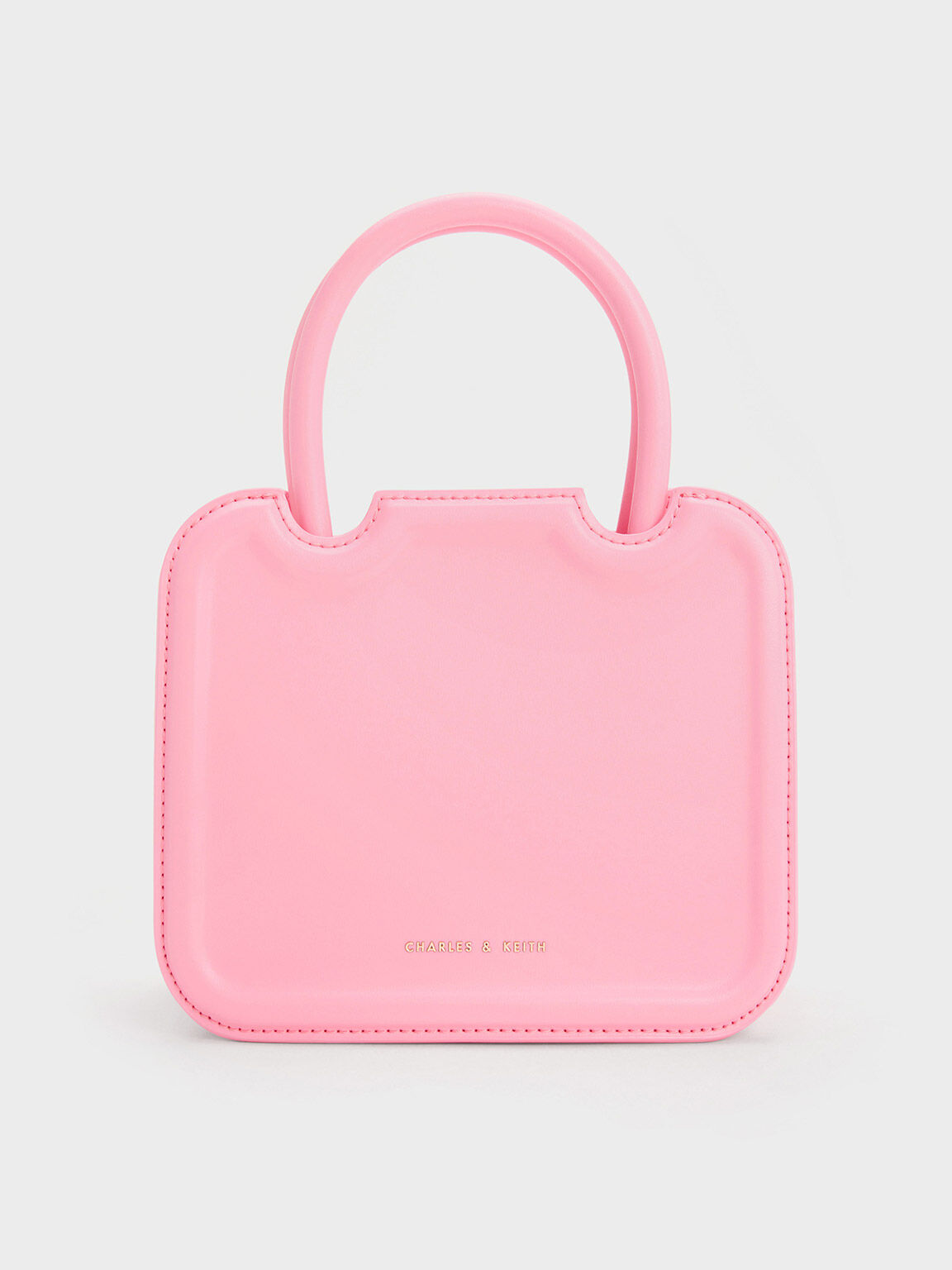 กระเป๋าโท้ทแบบมีทรงรุ่น Perline, สีชมพู, hi-res