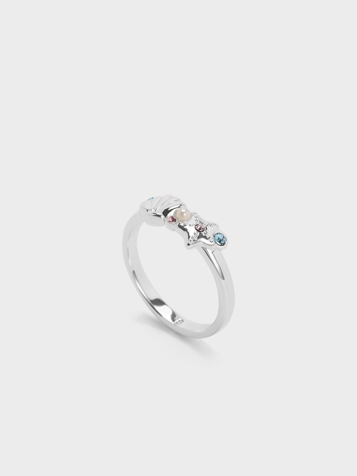 Oceana Crystal Ring, Silver, hi-res