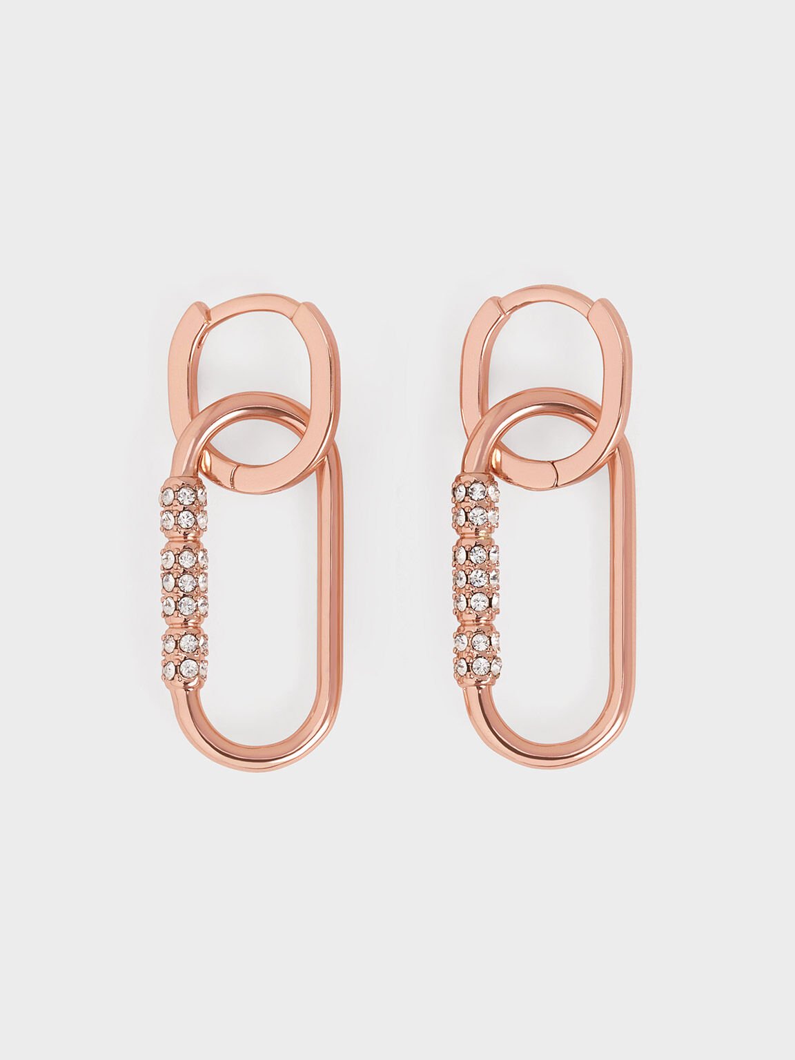 Reagan Crystal Drop Earrings, Rose Gold, hi-res