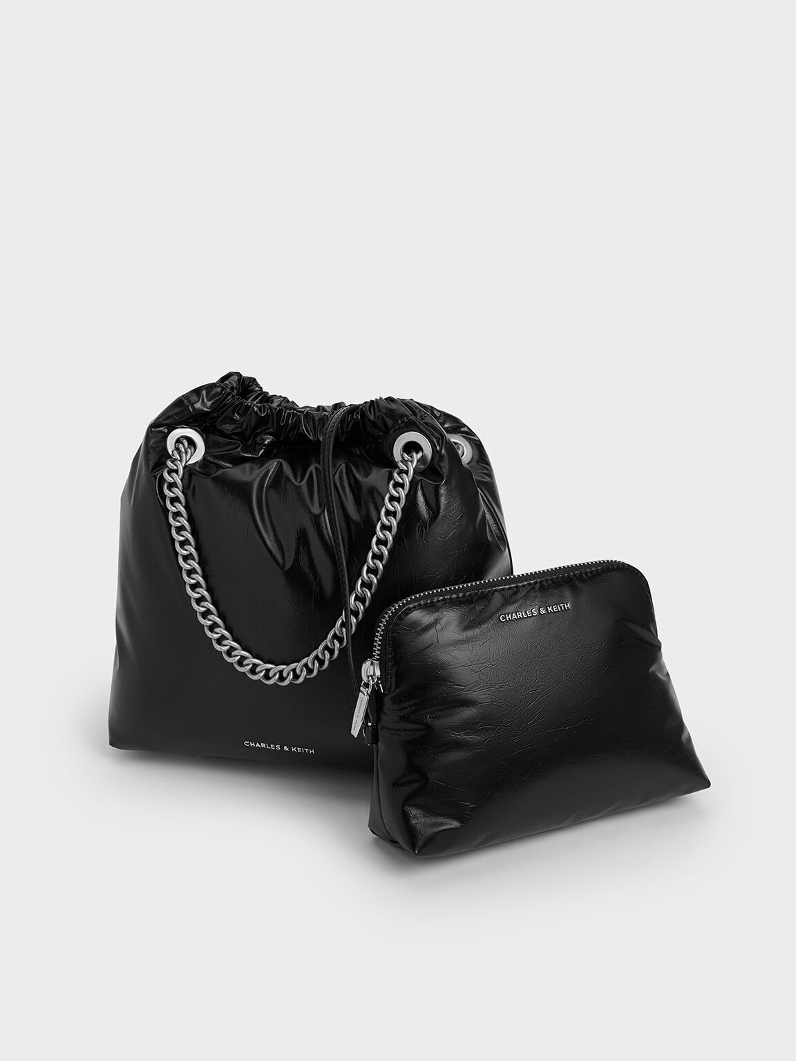 Caia Chain-Handle Tote Bag, Noir, hi-res