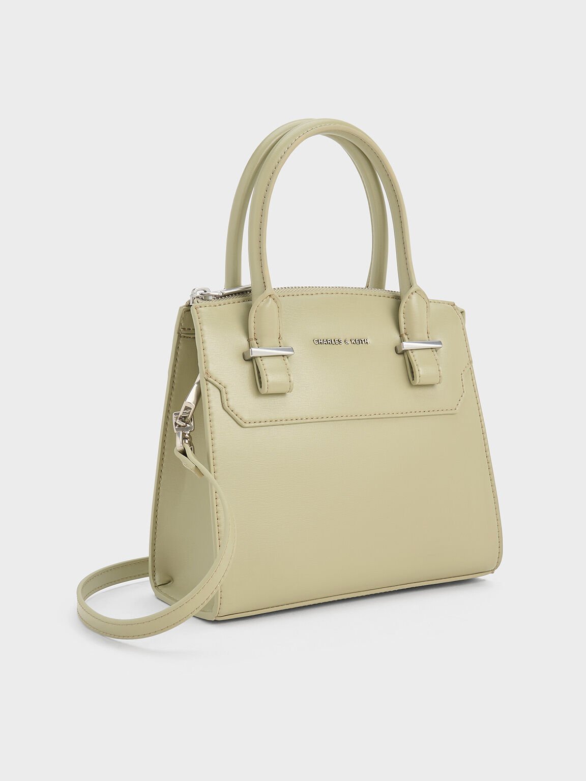 Temmie Structured Tote Bag, Sage Green, hi-res