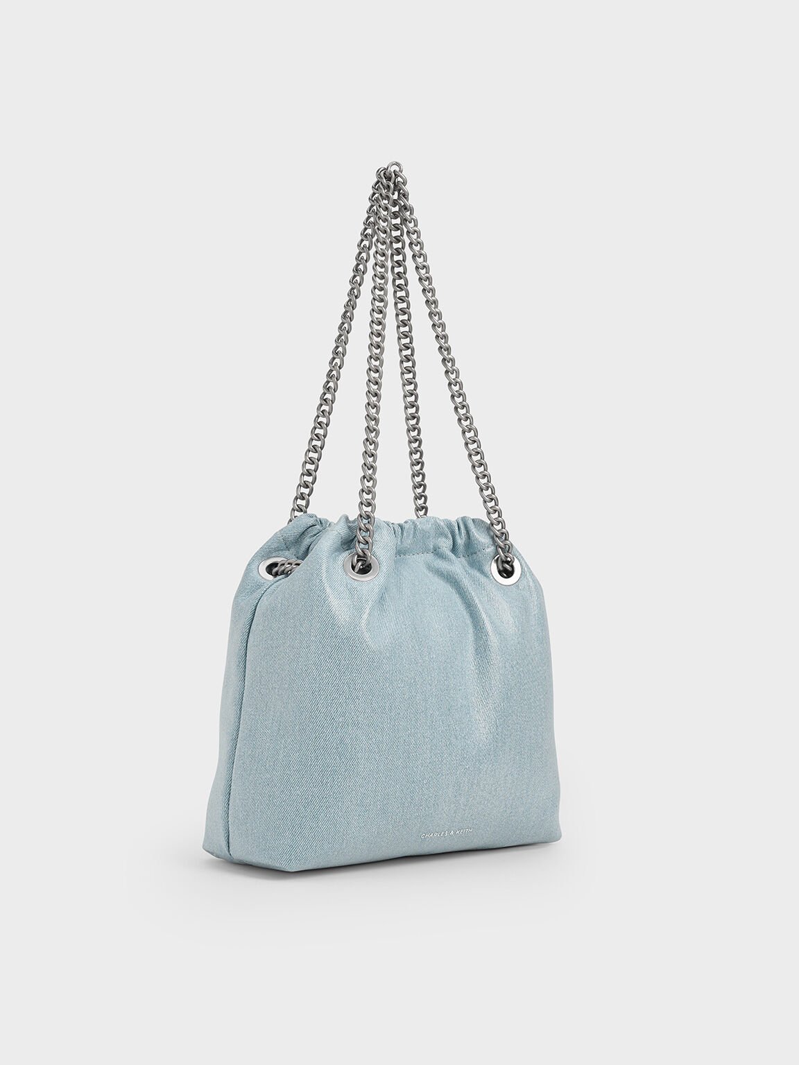 Caia Denim Chain-Handle Tote Bag, Denim Blue, hi-res