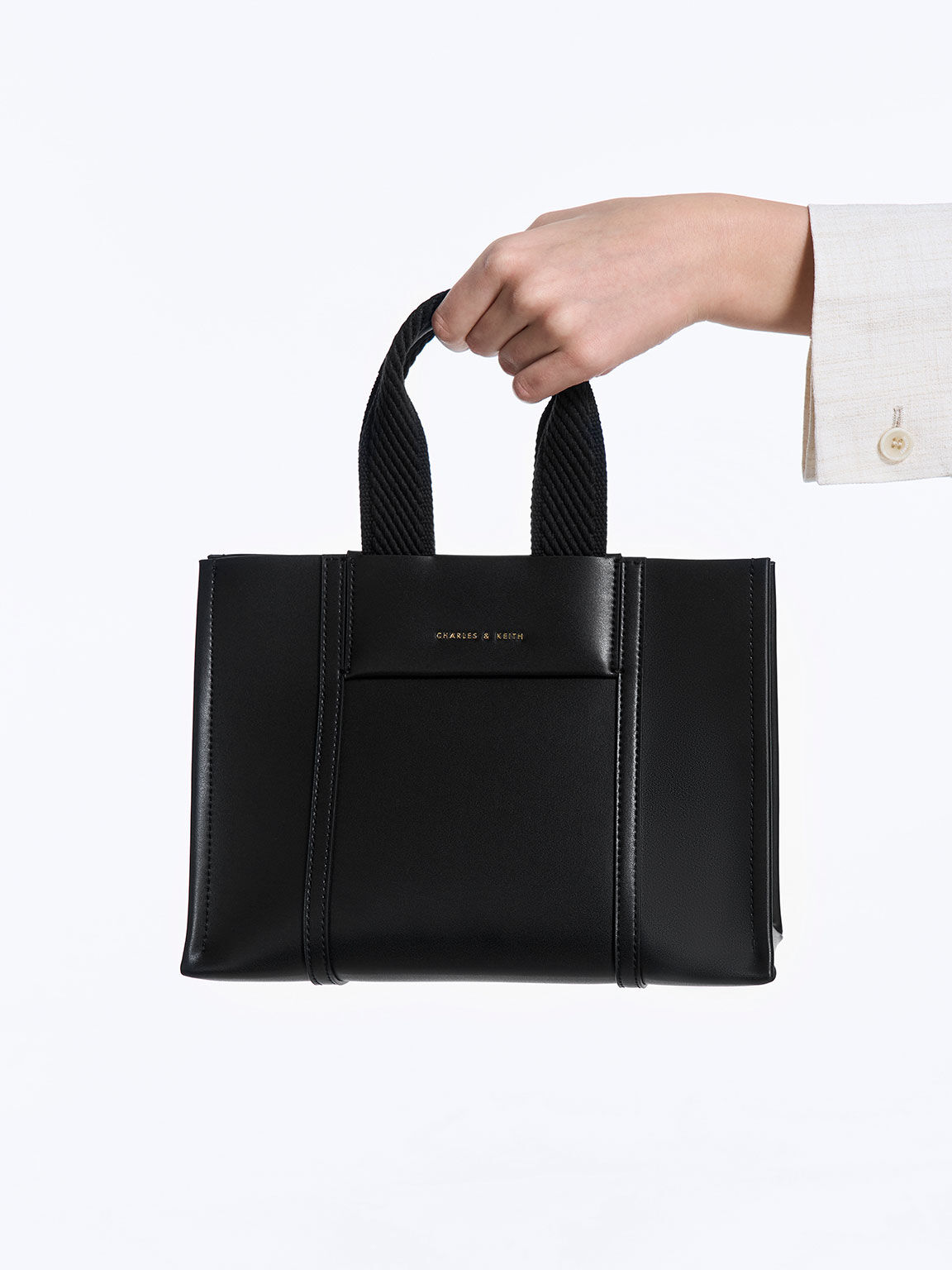 กระเป๋าโท้ทมินิรุ่น Shalia, สีดำ, hi-res