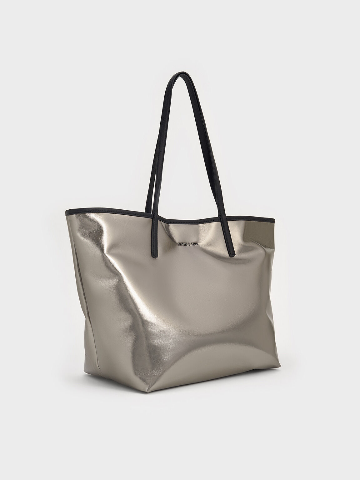 Sianna Metallic Reversible Tote Bag, Pewter, hi-res