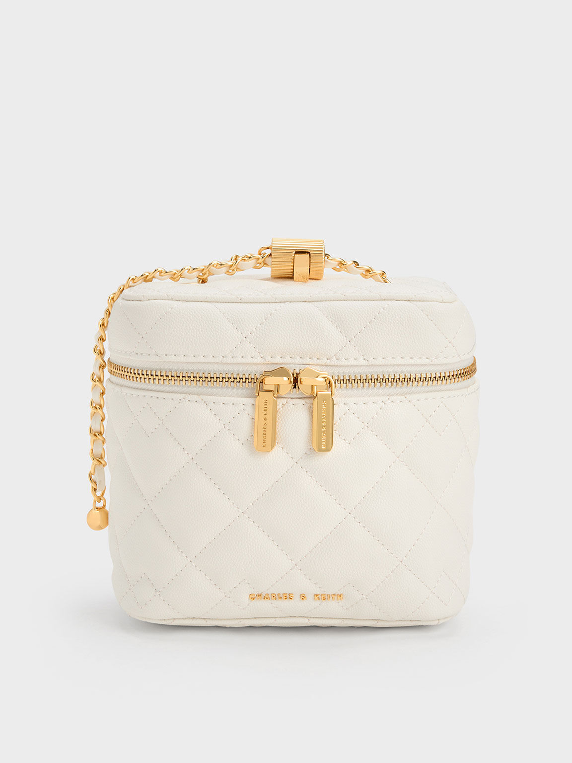 White Nezu Quilted Boxy Bag - CHARLES & KEITH TH
