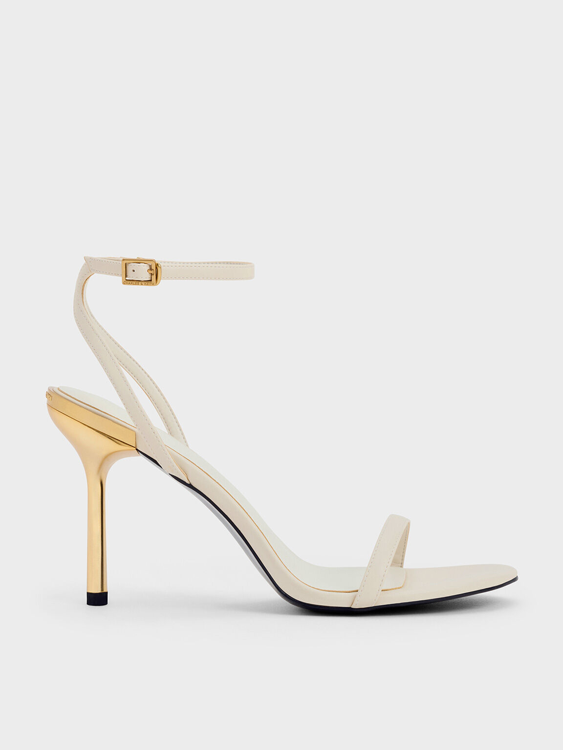 Metallic Stiletto-Heel Ankle-Strap Sandals, Chalk, hi-res