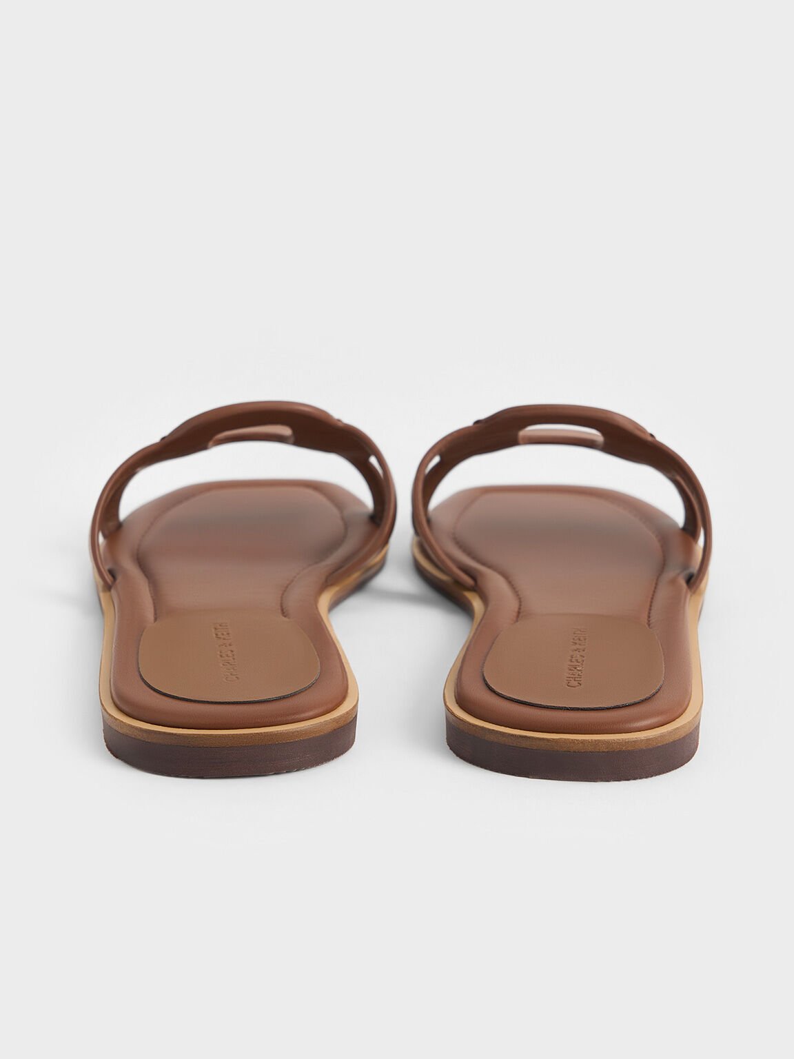 Easley Cut-Out Slide Sandals, Caramel, hi-res