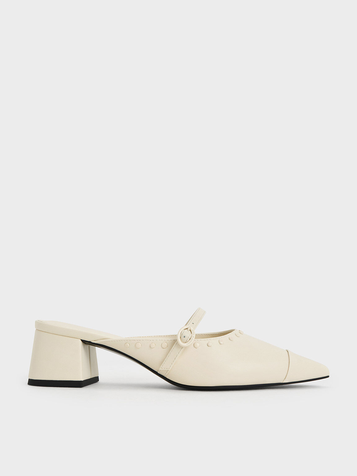 Charles & Keith Women's Sepphe Cut-Out Strap Heeled Mule
